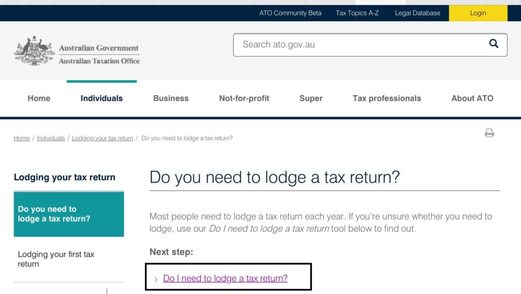 do i need to lodge a tax return